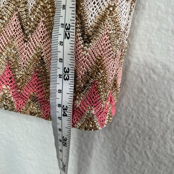 Elif For Jordan Taylor Multicolor Chevron Knit Asymmetrical Skirt Swim Cover-Up - Picture 10 of 10